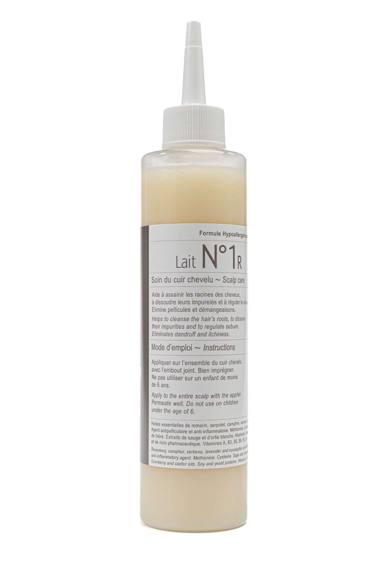 Bouteille de Lait N°1R, soin pour purifier et assainir les cuirs chevelus gras