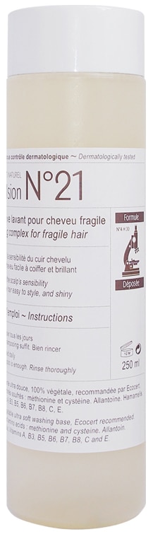 Flacon de shampooing n°21 clauderer, pour laver tout en douceur les cheveux fragiles et affinés