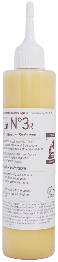 Bottle of Lait n°3R Clauderer, soothes the scalp, eliminates dandruff and itching