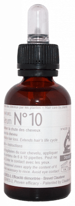 Bottle of Clauderer Serum n°10, strongly stimulates hair growth